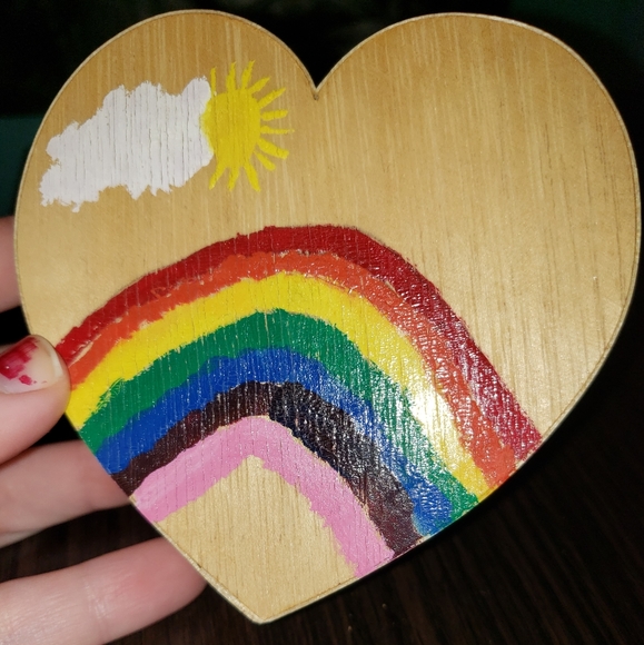 two wooden rainbow painted handmade boxes - Picture 8 of 8